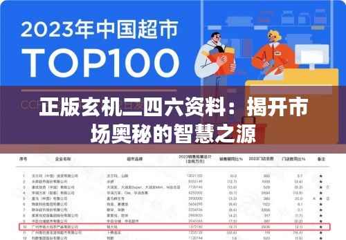 正版玄机二四六资料:揭开市场奥秘的智慧之源