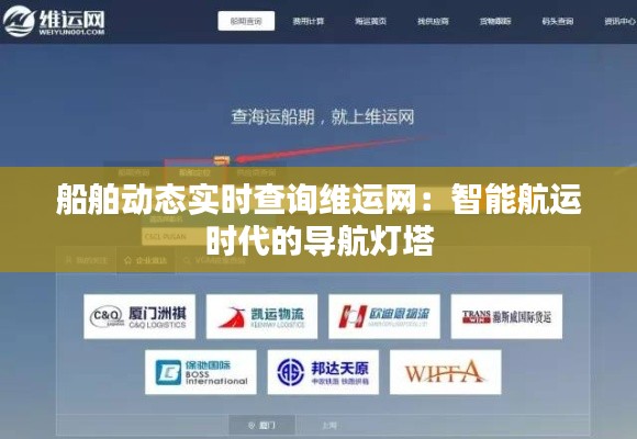 船舶动态实时查询维运网:智能航运时代的导航灯塔