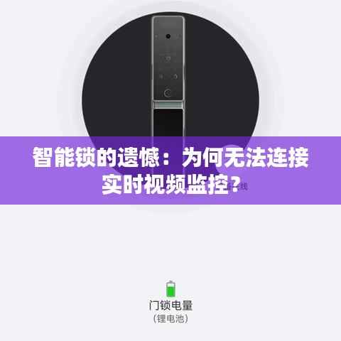 智能锁的遗憾：为何无法连接实时视频监控？